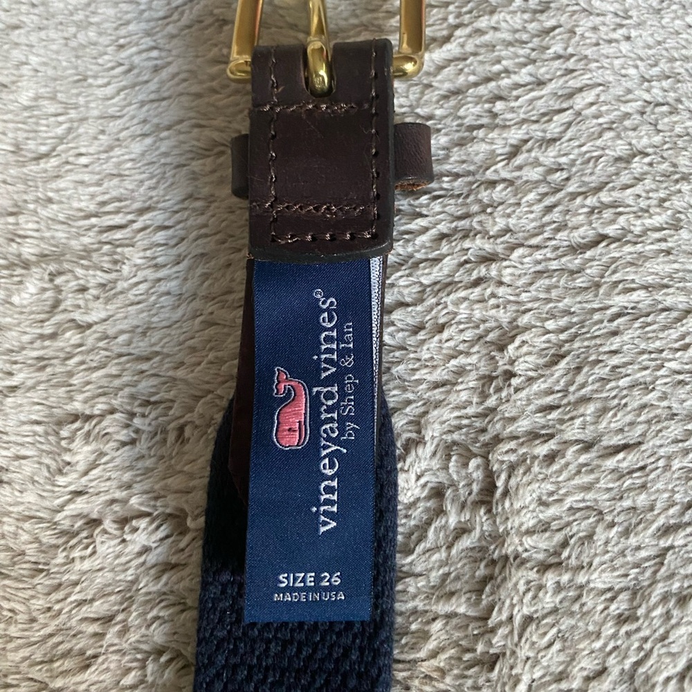 Vineyard Vines boys Brown Leather Belt